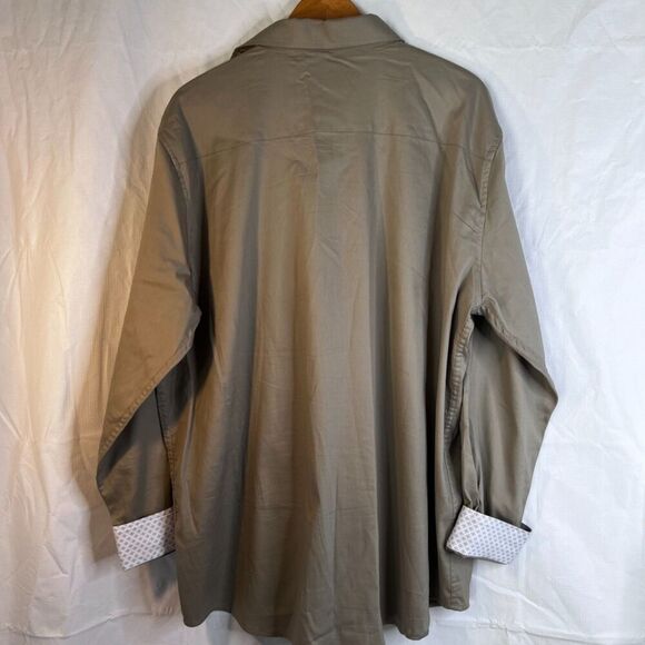 Craft Flow Button Front Cotton Blend Casual Shirt Contrast Trim Size 2XL - Picture 2 of 9